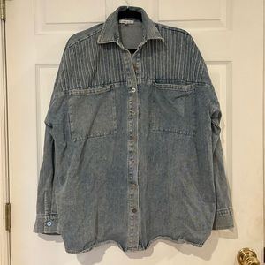 White Birch denim Shacket